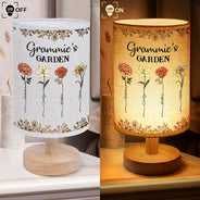Gift For Mother,Gift For Grandma,Gift For Wife - Grandma's Garden Birth Flower - Personalized Fabric Lamp