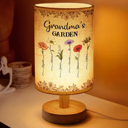 Gift For Mother,Gift For Grandma,Gift For Wife - Grandma's Garden Birth Flower - Personalized Fabric Lamp