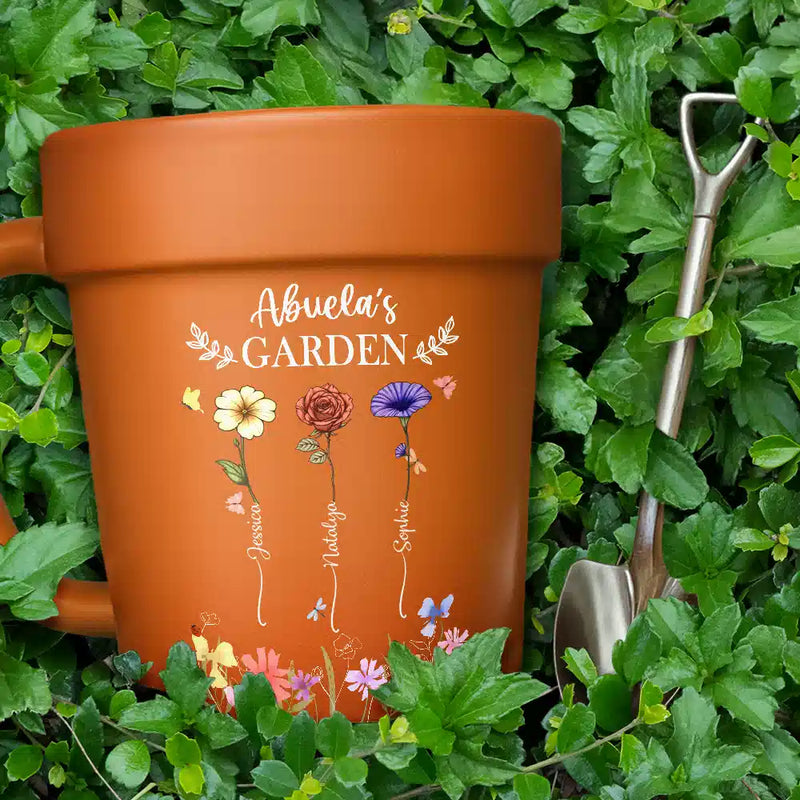 custom birth month flower plant pot Grandma's Garden Birth Month Flower
