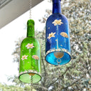 Gift For Mother, Gift For Grandma, Grandma - Grandkids, Family, Happy - Grandma's Garden Birth Month Flower - Personalized Wine Bottle Wind Chime