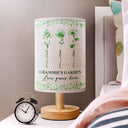 Christmas,Gift For Grandma,Grandma - Grandkids,Happy - Grandma's Garden Birth Month Flower Toile De Jouy - Personalized Fabric Lamp