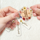 Gift For Grandma, Grandma - Grandkids, Happy - Grandma's Garden Birth Month Flowers - Personalized Acrylic Tag Keychain