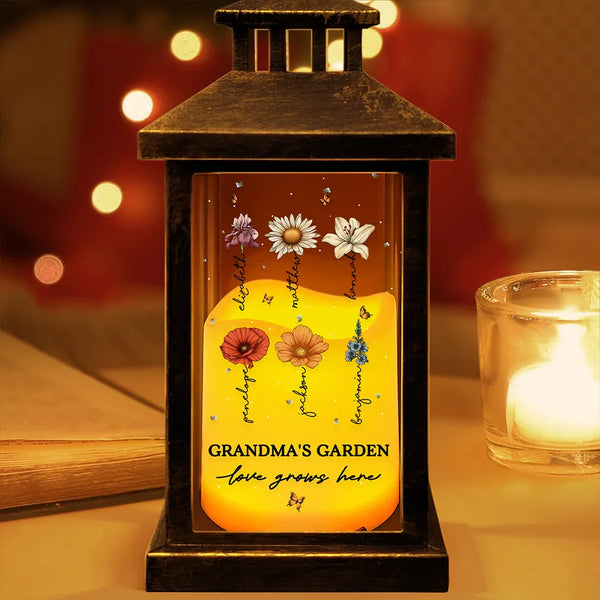 Grandma's Garden Birth Month Flowers - Personalized LED Candle