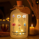 Gift For Grandma, Gift For Mother, Gift For Wife, Gift For Women, Happy - Grandma's Garden Birth Month Flowers - Personalized Short Bottle Light