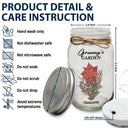 Gift For Grandma,Gift For Mother,Gift For Wife - Grandma's Garden Family Birth Flower - Personalized Mason Jar Light