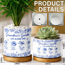 Icon,Gift For Grandma,Grandma - Grandkids,Grandma's Hobby,Gardening,Happy - Grandma's Garden Love Blooms Here Toile - Personalized Ceramic Plant Pot