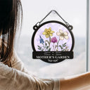 Gift For Grandma, Gift For Mother, Gift For Wife, Happy - Grandma's Garden Nana Mom Nanny Birth Flowers - Personalized Window Hanging Suncatcher Ornament