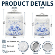 Gift For Grandma,Gift For Mother,Gift For Wife - Grandma's Garden Toile Birth Flower - Personalized Cookie Jar