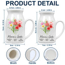 Gift For Mother,Gift For Grandma,Love - Grandma's Garden Watercolor Birth Flower - Personalized Ceramic Flower Vase