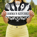 Happy, Gift For Grandma, Gift For Mother, Cooking, Baking , Gift For Women, Gift For Yourself - Grandma's Kitchen - Personalized Cutout Metal Sign