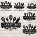 Happy, Gift For Grandma, Gift For Mother, Cooking, Baking , Gift For Women, Gift For Yourself - Grandma's Kitchen - Personalized Cutout Metal Sign