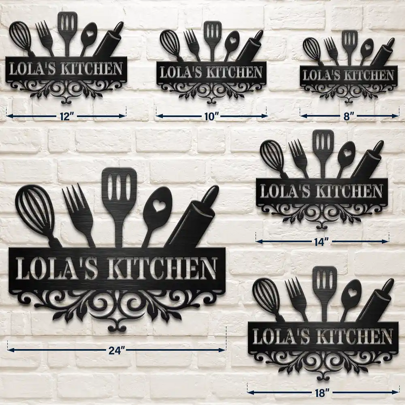 Happy, Gift For Grandma, Gift For Mother, Cooking, Baking , Gift For Women, Gift For Yourself - Grandma's Kitchen - Personalized Cutout Metal Sign