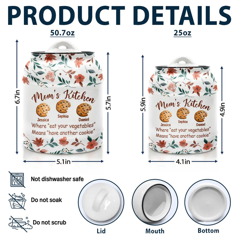 Gift For Mother, Gift For Grandma, Love - Grandma's Kitchen Have Another Cookie - Personalized Cookie Jar