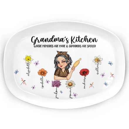Grandma's Kitchen Where Memories Are Made - Personalized Plate