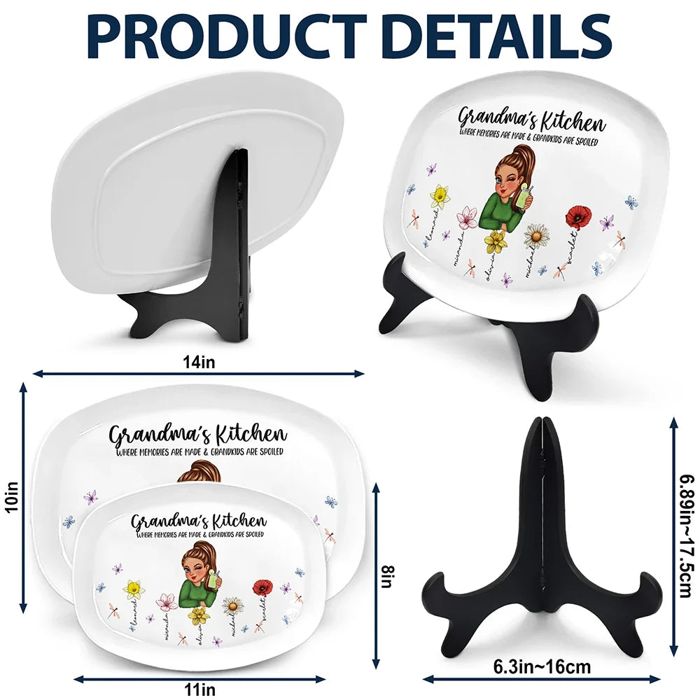 Gift For Mother,Cooking,Grandma - Grandkids,Grandma's Hobby,Gift For Grandma - Grandma's Kitchen Where Memories Are Made - Personalized Plate
