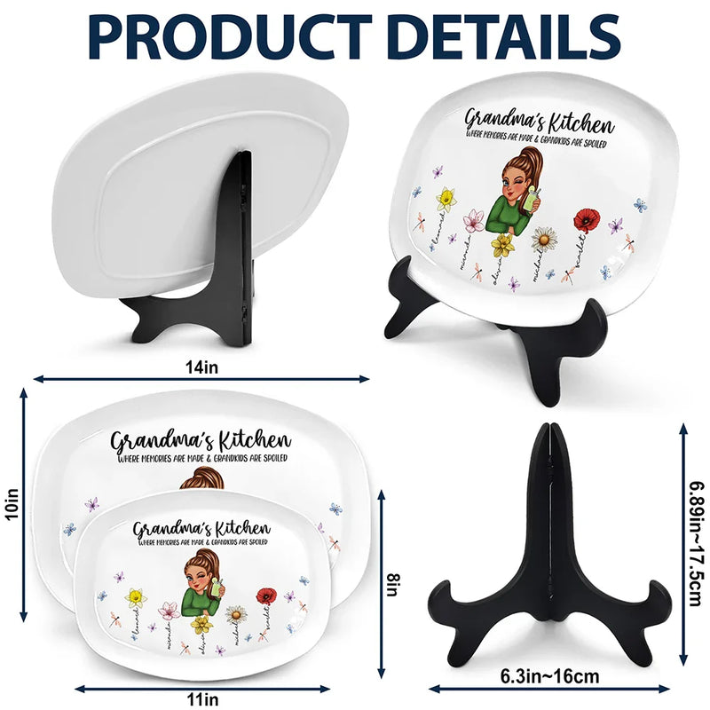 Gift For Mother,Cooking,Grandma - Grandkids,Grandma's Hobby,Gift For Grandma - Grandma's Kitchen Where Memories Are Made - Personalized Plate