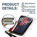 Gift For Mother,Gift For Grandma,Gift For Wife,Independence Day,Happy - Grandma's Little Sweethearts American - Personalized Leather Long Wallet