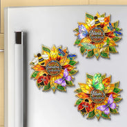 Gift For Grandma,Grandma - Grandkids,Grandma's Hobby,Gardening,Happy - Grandma's Love Bugs Stained Glass Effect - Personalized Acrylic Magnet