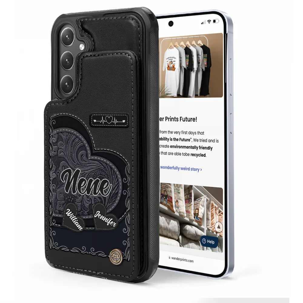 Gift For Women,Gift For Mother,Gift For Grandma,Single Mom,Love - Grandma's Mom's Little Sweethearts - Personalized Leather Flip Wallet Phone Case