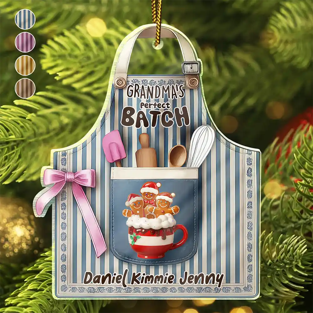Gift For Grandma,Gift For Grandparents,Christmas,Love - Grandma's Perfect Patch - Personalized Custom Shaped Acrylic Ornament