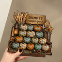 Top Market,Gift For Grandchildren,Gift For Grandkids,Gift For Grandma,Cozy,Grandma - Grandkids,Icon - Grandma's Pumpkin Patch Leopard - Personalized Custom Shaped Wooden Plaque