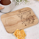 Gift For Mother,Gift For Grandma - Grandma's Tea And Biscuits - Personalized Serving Board With Cup Holder