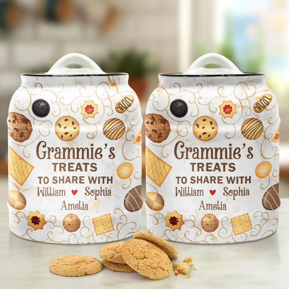 Gift For Mother,Gift For Grandma - Grandma's Treats - Personalized Cookie Jar
