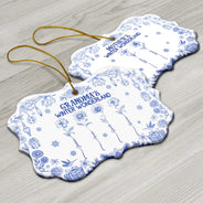 Gift For Grandma,Christmas - Grandma's Winter Wonderland - Personalized Medallion Ceramic Ornament