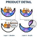 Gift For Men,Gift For Grandpa,Grandpa - Grandkids,Gift For Father,Dad,Daughters,Sons,Children - Grandpa And Grandkids On The Moon - Personalized Window Hanging Suncatcher Ornament
