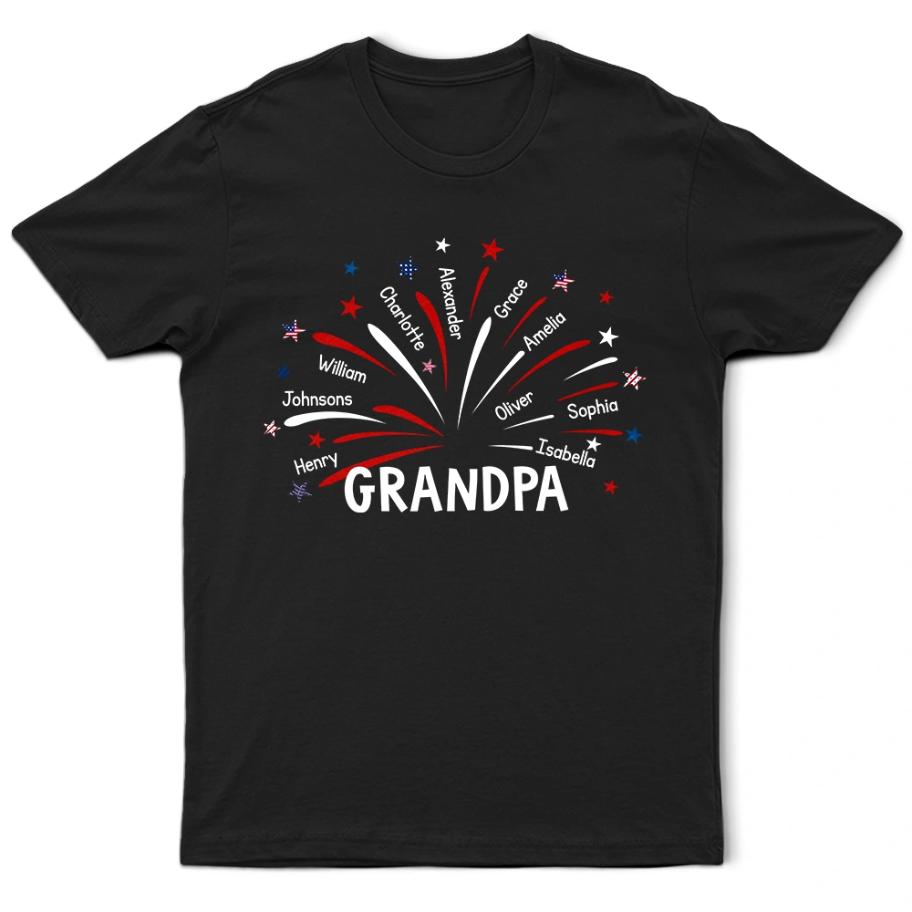Grandpa Dad Firework Independence Day - Personalized T Shirt
