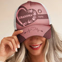 Gift For Father,Gift For Grandpa,Gift For Husband,Gift For Mother - Grandpa Dad Grandma Mom Kids Handprints - Personalized Mesh-back Casual Cap