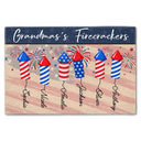 Independence Day, Gift For Grandpa, Gift For Grandma - Grandpa Grandma Firecrackers America Fireworks - Personalized Doormat