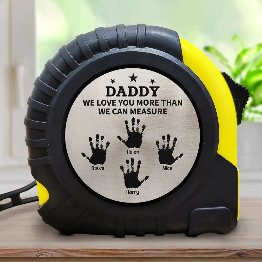 Gift For Father,Happy,Gift For Grandpa,Gift For Husband - Grandpa We Love You More Than We Can Measure - Personalized Tape Measure
