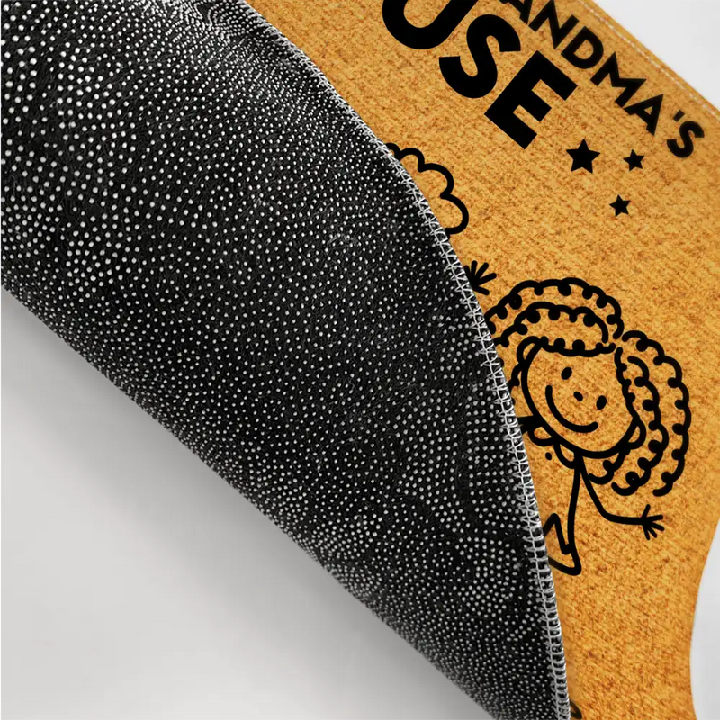 Gift For Grandpa,Gift For Grandma,Gift For Grandparents,Parents,Happy - Grandpa & Grandma's House Grandkids Spoiled Here - Personalized Doormat