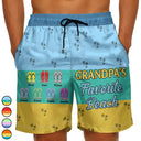 Gift For Yourself,Gift For Men,Gift For Grandpa,Gift For Father,Summer,Beach - Granpa's Favorite Beach - Personalized Unisex Beach Shorts
