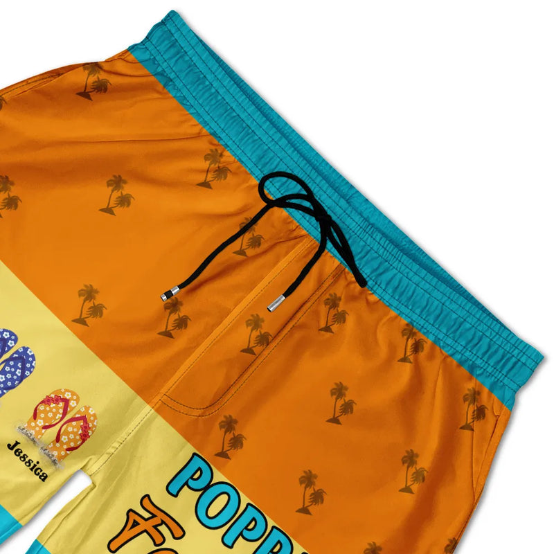 Gift For Yourself,Gift For Men,Gift For Grandpa,Gift For Father,Summer,Beach - Granpa's Favorite Beach - Personalized Unisex Beach Shorts
