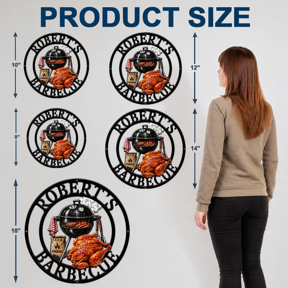 Top Market,Gift For Men,Gift For Yourself,Grilling,Icon,Happy - Grill & Chill Barbecue Gift For Husband Dad Grandpa - Personalized Custom Shaped Metal Sign
