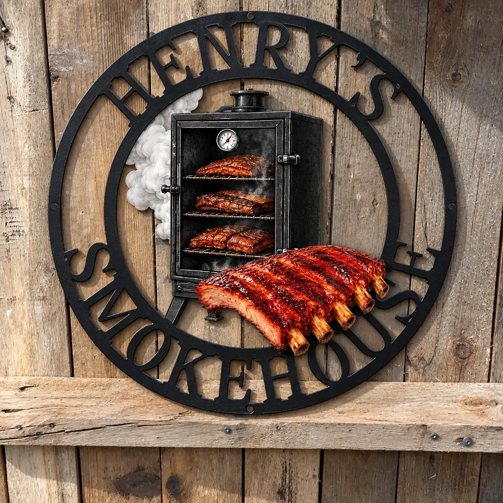 Top Market,Gift For Men,Gift For Yourself,Grilling,Icon,Happy - Grill & Chill Barbecue Gift For Husband Dad Grandpa - Personalized Custom Shaped Metal Sign