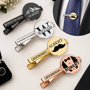 Confident,Gift For Men,Gift For Yourself,Wedding,Icon - Groomsman Bestman Wedding Gifts - Personalized Tie Clip