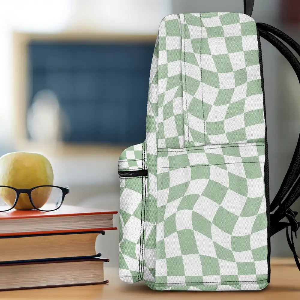 Back To School,Parents,Adorable,Vector - Groovy Stripe Kids & Name - Personalized Canvas Backpack