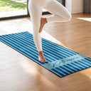 Gift For Yourself, Gift For Women, Summer, Yoga, Healing, Custom Text - Groovy Striped With Name - Personalized Yoga Mat