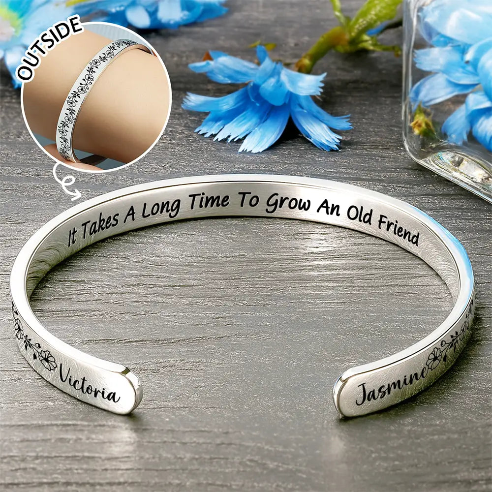 Grow An Old Friend - Personalized Bangle Bracelet Cuff