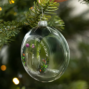 Happy,Gift For Bestie,Old Best friends,Gift For Sisters,Christmas - Grow An Old Friend Birth Flower - Personalized Clear Flat Ball Ornament