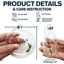 Happy,Gift For Bestie,Old Best friends,Gift For Sisters,Christmas - Grow An Old Friend Birth Flower - Personalized Clear Flat Ball Ornament