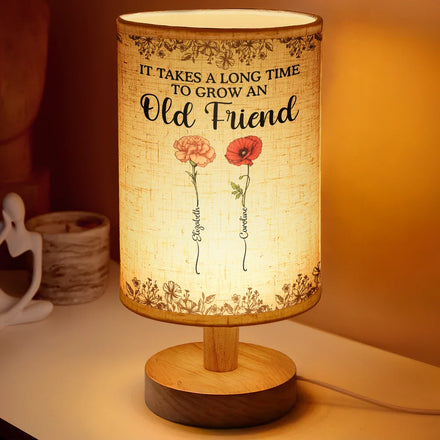 Lampe en tissu personnalisée : Fleur de naissance d'un vieil ami