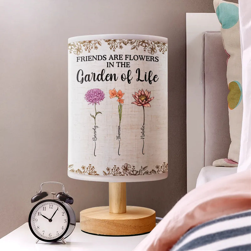 Happy,Gift For Bestie,Old Best friends,Gifts For Colleagues,Gift For Sisters - Grow An Old Friend Birth Flower - Personalized Fabric Lamp