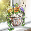 Happy,Gift For Bestie,Old Best friends,Gift For Sisters,Christmas - Grow An Old Friend Birth Flower - Personalized Window Hanging Suncatcher Ornament