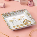 Happy, Gift For Bestie, Old Best friends - Grow An Old Friend Birth Flower Nacre Effect - Personalized Ring Dish