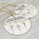 Happy,Gift For Bestie,Old Best friends,Gift For Sisters,Christmas - Grow An Old Friend Nacre Effect - Personalized Circle Ceramic Ornament