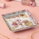 Happy,Old Best friends,Gift For Bestie,Gift For Sisters - Grow An Old Friend Toile Birth Flower - Personalized Ring Dish